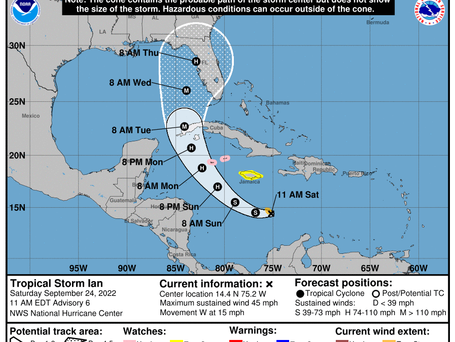 Tropical Storm Ian Update: Saturday Morning