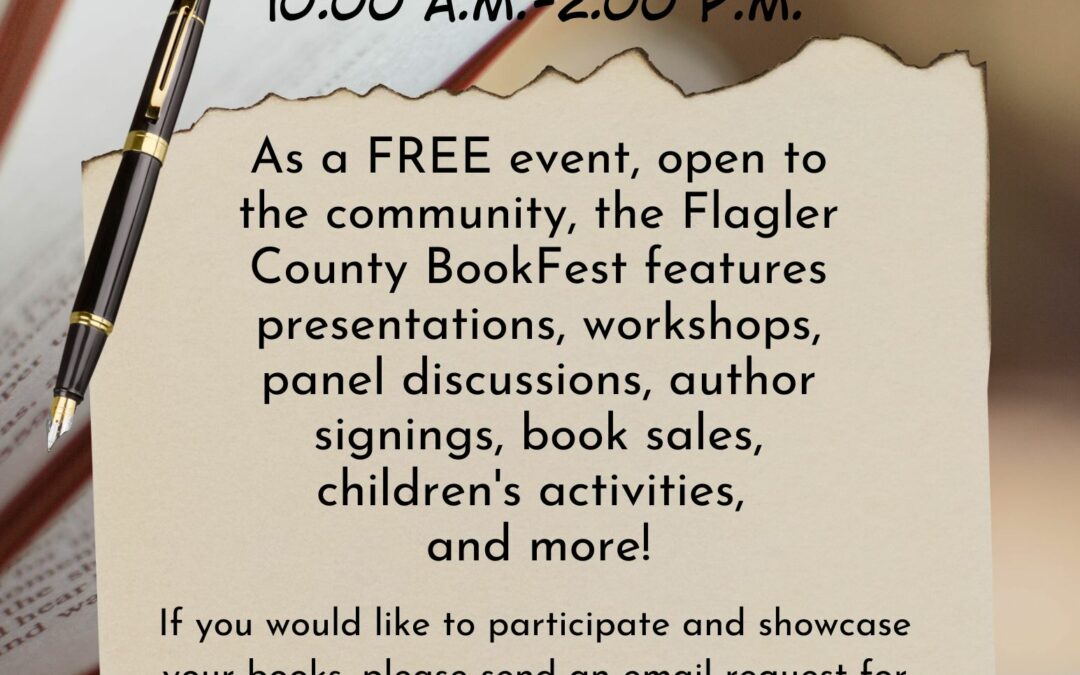 Flagler County Public Library calling for authors, book illustrators, publishers to take part in its inaugural ‘BookFest’ in April