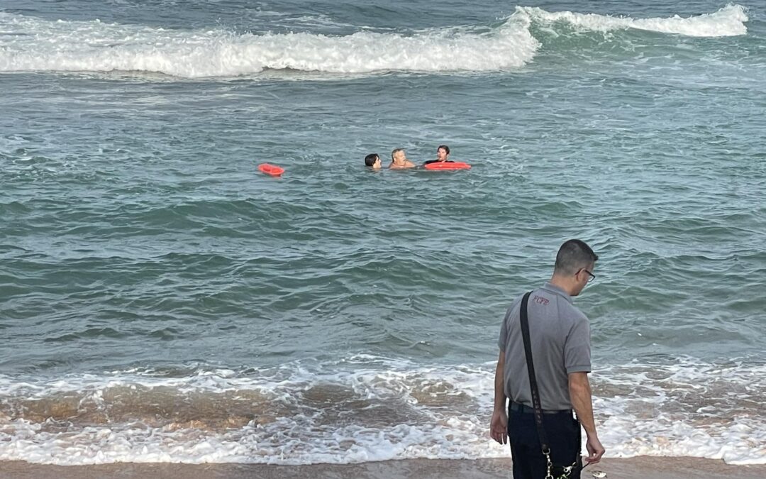 Flagler Beach Police Department Officer Dylan Coffman Rescues Two Swimmers Caught in Rip Current