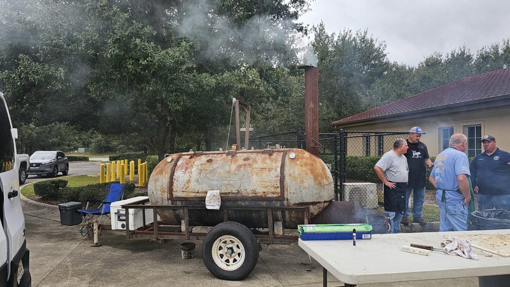 smoker full of turkeys