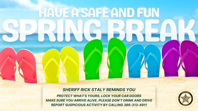 Flagler County Sheriff Reminds Spring Breakers to Stay Safe, Obey the Law