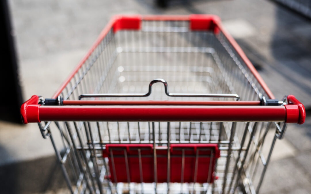 Empty shopping trolley left outside