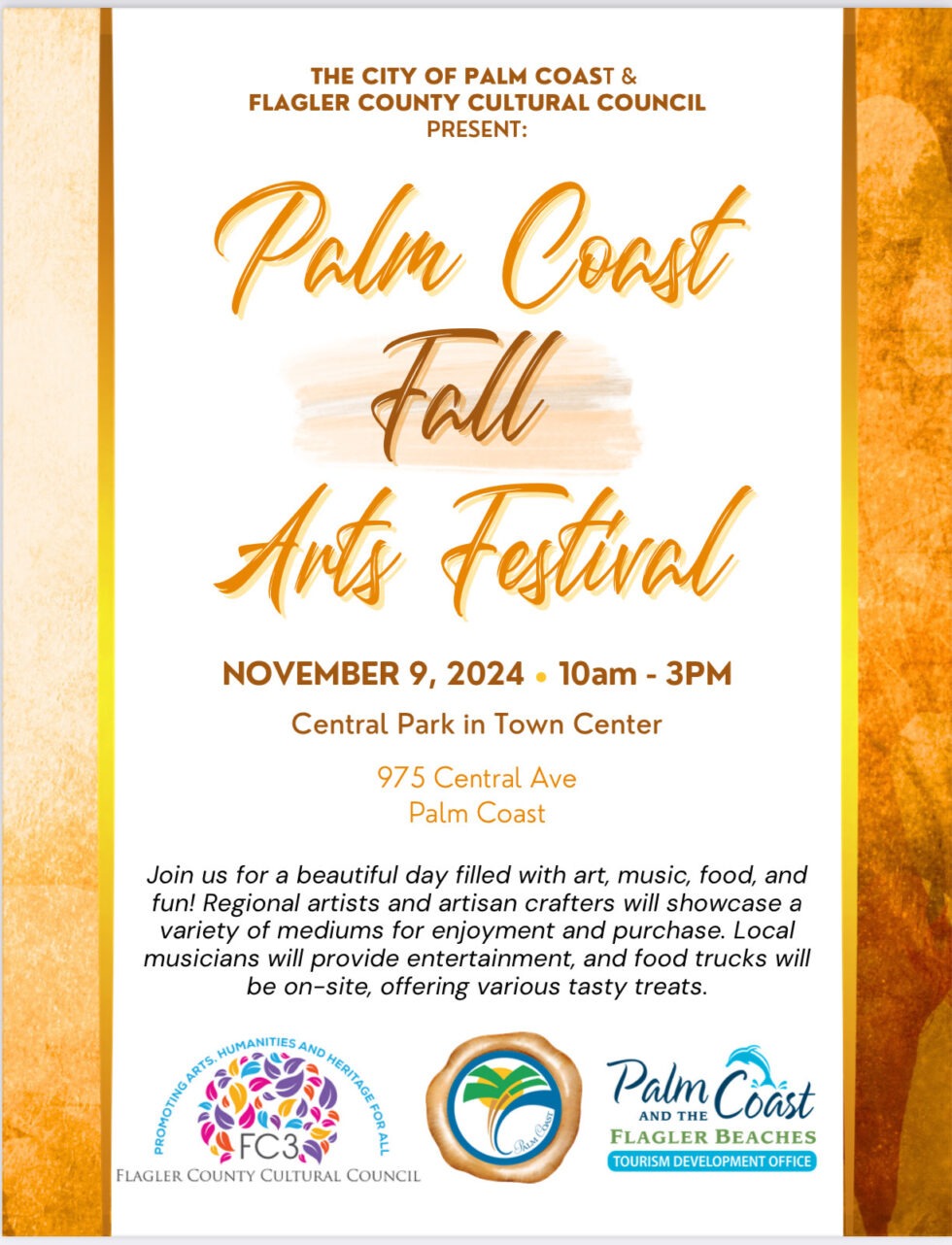 Palm Coast Art Festival To Be Held November 9th, 2024 at Central Park